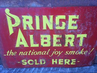 Prince Albert Tobacco Sign Vintage Metal 14x22 Antique Cigarette Sign 3