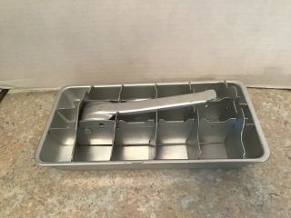 Vintage Aluminum Ice Cube Tray,  Lever Pull,  Good.