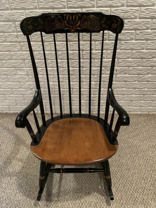 Hitchcock Windsor Rocking Chair Black With Maple Seat