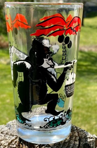 Vintage Gorilla Or Ape Peanut Butter Drinking Glass Tumbler Elf And Giraffe
