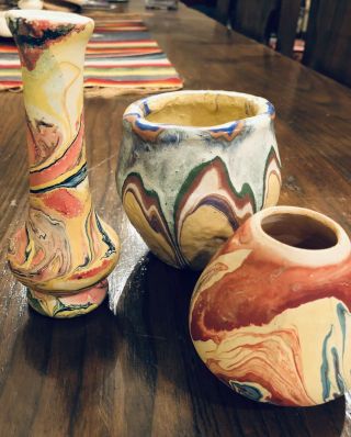 Vintage Garden Of The Gods Pottery Colorado Souvenir Nemadji Vases & Pot