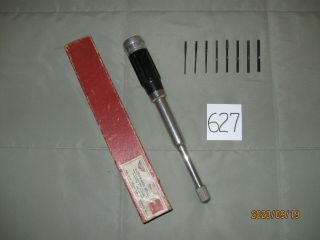 627.  Vintage Goodell Pratt Push Drill No.  188a With Drill Points And Box.