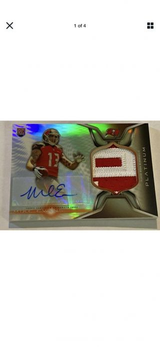 2014 Mike Evans Topps Platinum Awesome Patch Auto Autograph RC Rookie Refractor 2
