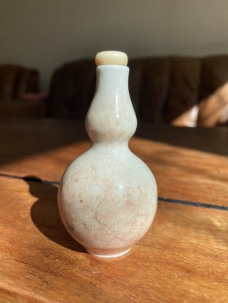 An Early 19th Century Chinese Red Crackle Glazed Gourd Snuff Bottle