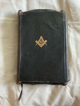 Vintage Masonic Edition Holy Bible,  Blue,  1951,  Wm.  Collins Sons And Co.  Ltd