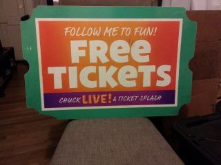 Chuck E Cheese Vintage Tickets Sign Follow Me To Fun Showbiz Pizza Place