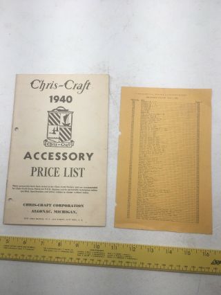 Ad Chris Craft Boat Brochure 1940 Price List Accessory Confidential Dealer Book