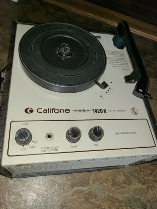 Califone 1420k Vintage Record Player 1400 Series Phonograph - Powers On