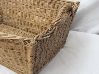 Antique French Wicker Laundry Basket 3