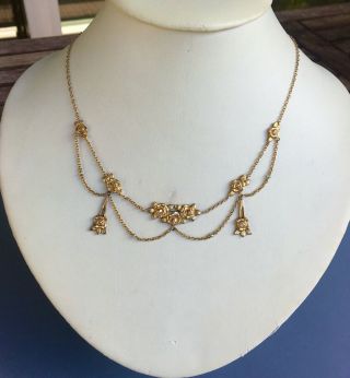 Collier Ancien Draperie Esclavage Pomponne / Antique Victorian Necklace