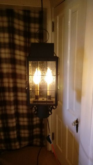 Antique Primitive Style Outdoor Lamp Post Lantern Style Electric Light Fixture