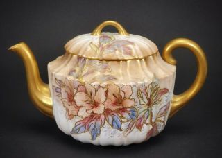 Antique Doulton Burslem Hand Painted Porcelain Teapot