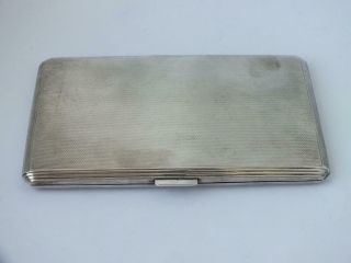 Large Heavy Solid Sterling Silver Cigarette Case 1950/ L 13.  8 cm/ 200 g 2