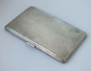 Large Heavy Solid Sterling Silver Cigarette Case 1950/ L 13.  8 cm/ 200 g 3