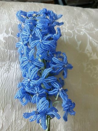 Vintage Handmade French Beaded Flower.  Hyacinth.