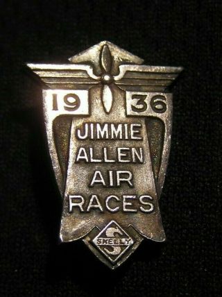 Scarce 1936 Jimmie Allen Air Races - Skelly Oil - Sterling Silver Pin - Aviation