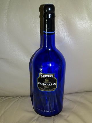 Vintage Harveys Bristol Cream Sherry 1 Litre Empty Bottle W Stopper