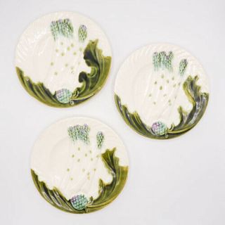 Set Of 3 Antique French Asparagus Plate Salins - Les - Bains