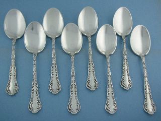 8 Sterling Wood & Hughes Ice Cream Spoons Louis Xv 1880 No Mono