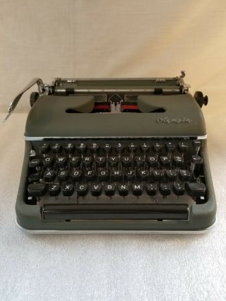 1955 Olympia Deluxe Typewriter - Green - Serial 713320