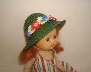 Vtg 1950s Muffie Doll Straw Hat 604 Fit Mdm Alex/jill/ginny Vogue/lmr/ginger/8 "