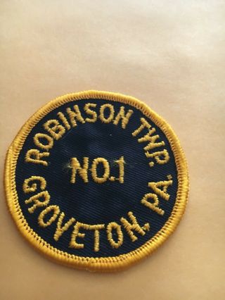 Robinson Twp.  Groveton Pennsylvania Company 1 Fire Patch Vintage 2.  5 "