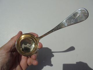 Antique 19th C Tiffany & Co Sterling Silver Aesthetic Gravy Ladle Gold Bowl