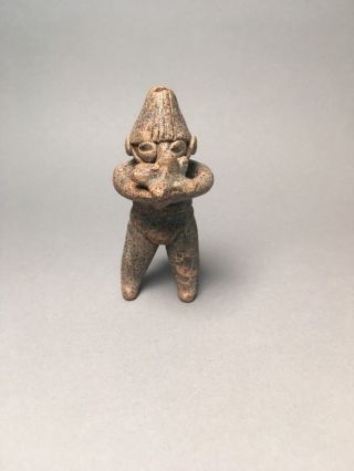 Pre Columbian Terra Cotta Colima Musician Ocarina Flute