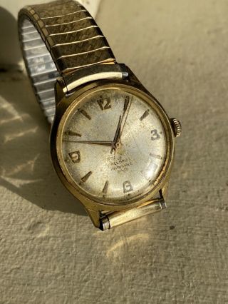 Mens Vintage Helbros Watch With Date Invincible Mainspring