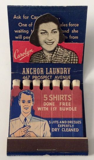 Vtg Pop Up Feature Matchbook Anchor Laundry Dry Cleaning