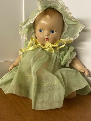 Vintage 1930’s Antique Composition Baby Doll/jointed Arms & Legs Tiny 10” Doll