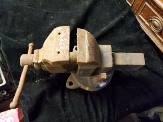 Vintage Chas Parker No 973 Swivel Bench Vise Needs Work Project Piece 2