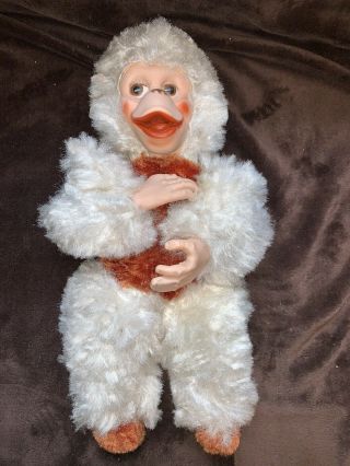 Vintage Rushton My Toy Rubber Face White Brown Monkey Plush Stuffed Animal Toy 2
