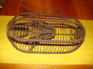 1860s Primitive Wire Cage Trap Rodent Critter; Early Cage