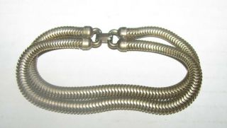Vintage Sterling Silver 925 Forstner Double Snake Bracelet 26gms