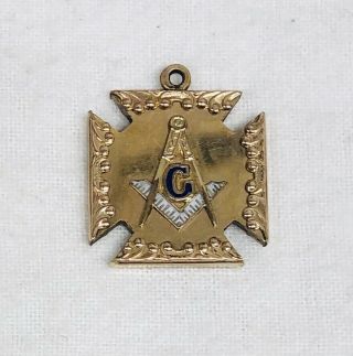 Vintage Gold Filled Masonic Freemason Watch Fob Pendant