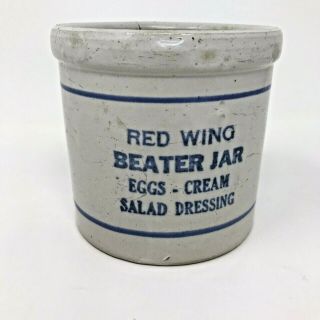 Antique Red Wing 5 " Beater Jar Advertising The Corner Store Corwith Iowa