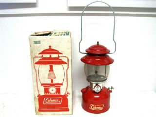 Vintage 1972 Coleman Red Model 200a Single Mantle Lantern W/original Box & Pyrex