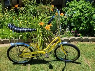 1974 Yellow Schwinn Fair Lady Stingray Muscle Bike