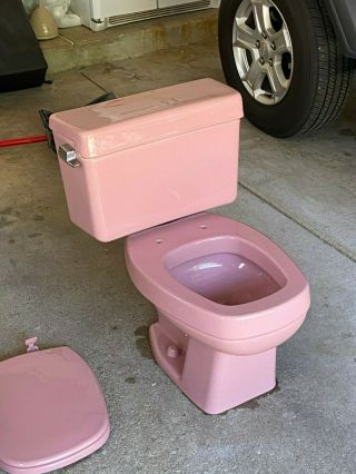 Vintage Pink Toilet With Sink