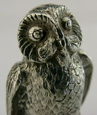 Heavy English Solid Sterling Silver Owl Bird Animal Figure 1973 58g Decent Size