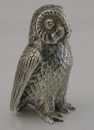 HEAVY ENGLISH SOLID STERLING SILVER OWL BIRD ANIMAL FIGURE 1973 58g DECENT SIZE 3