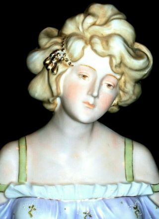 Antique Austria Amphora Art Nouveau Lady Porcelain Bust Figurine