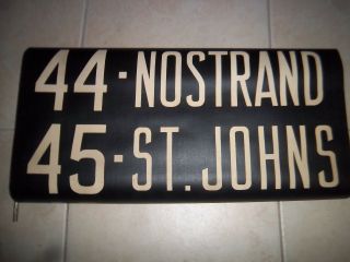 Ny Nyc Bus Trolley Roll Sign Brooklyn Nostrand Avenue Junction St Johns Place