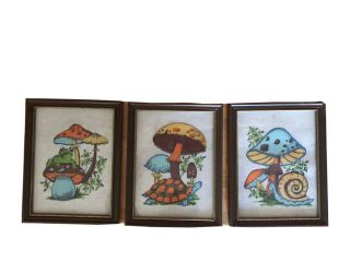 Vintage Merry Mushroom Decorative Framed Art Spice Of Life Corning Ware Kitchen