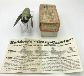 Vintage Heddon Crazy Crawler 2120 Xrs Fishing Lure In Stamped Box
