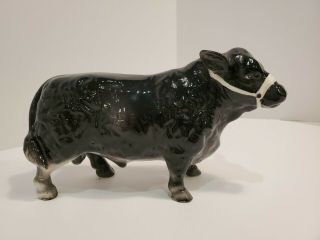 Vintage Victoria Ceramics Japan Black Angus Bull Figurine