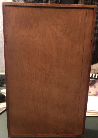 Vintage RED SILVERWARE TRAY Wood Utensil Drawer Organizer Flatware Holder 2