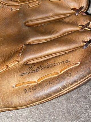 Vintage Ted Williams Model 400 Leather Baseball Glove 16198 Sears Roebuck