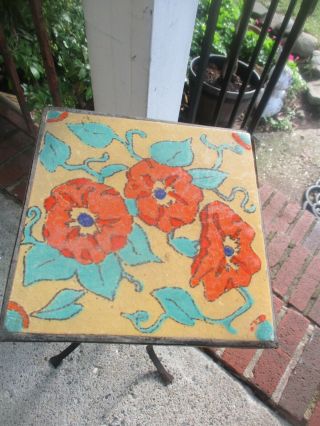Vintage Wrought Iron Tile Top Table